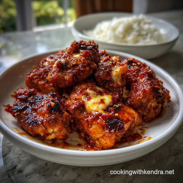 The Ultimate Korean Fire Buldak Chicken Recipe presentation