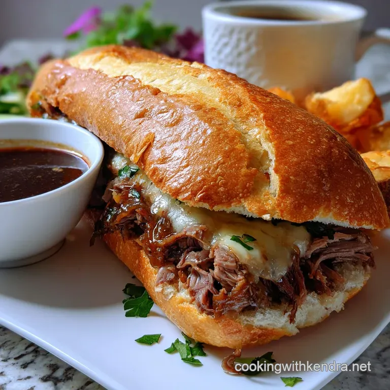 The Ultimate Leftover Prime Rib French Dip Easy Leftover Prime Sandwich presentation
