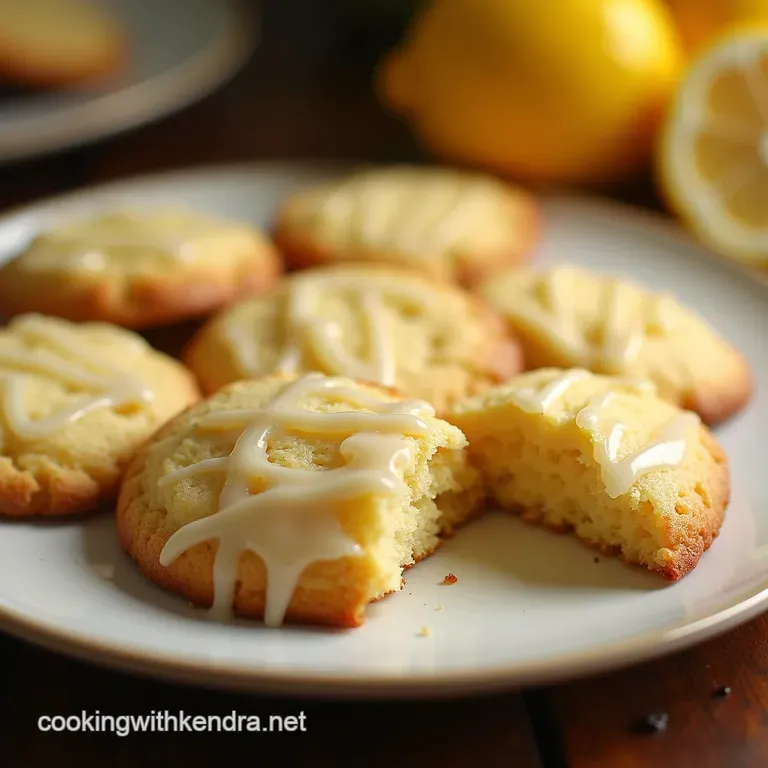 Zesty Sunshine Lemon Drizzle Cookies Buttery Shortbread with a Tart Glaze presentation