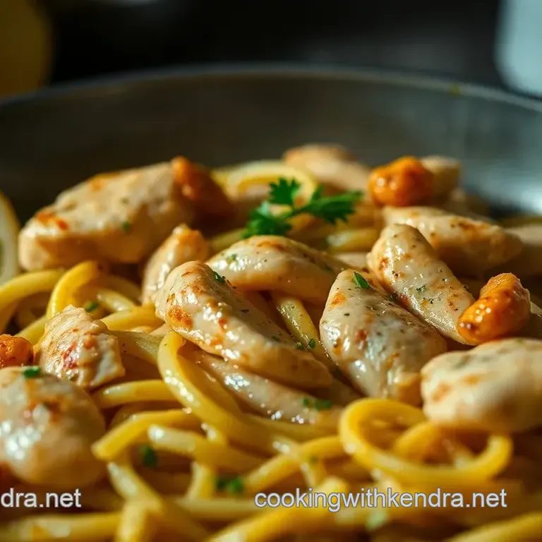 Lemon Garlic Chicken Scampi with Linguine