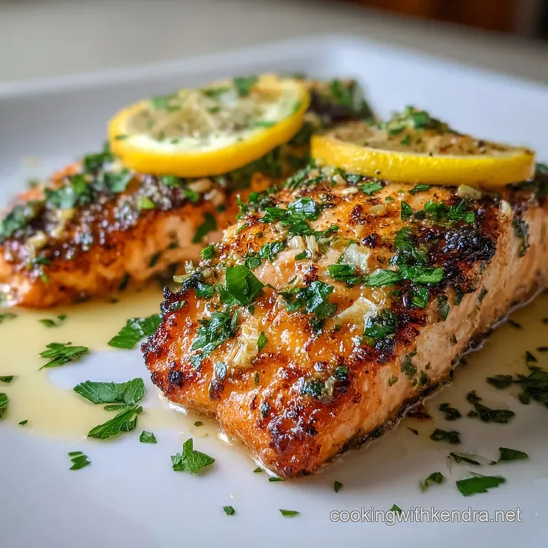 Flaky grilled salmon sits atop vibrant greens, lemon wedges add a burst of color. Garlic cloves nestle nearby, ready to en...