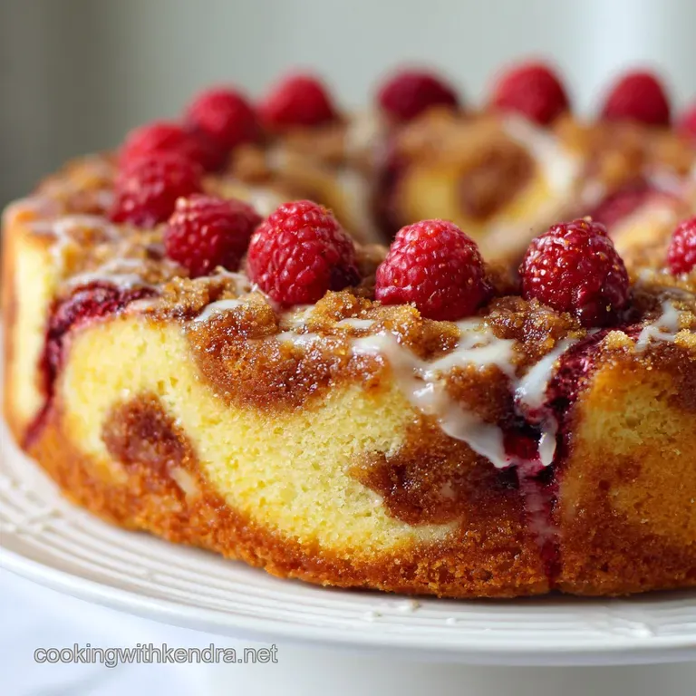 The Great Spring Ripple Zesty Lemon and Raspberry Swirl Cake presentation