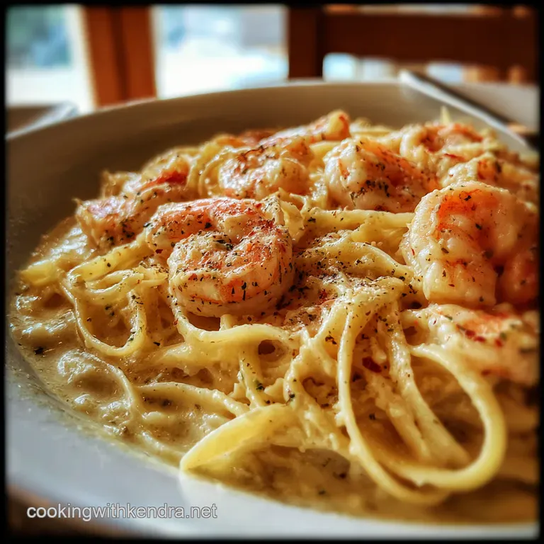 Louisiana Low Country Delight Creamy Cajun Shrimp Crab Linguine presentation