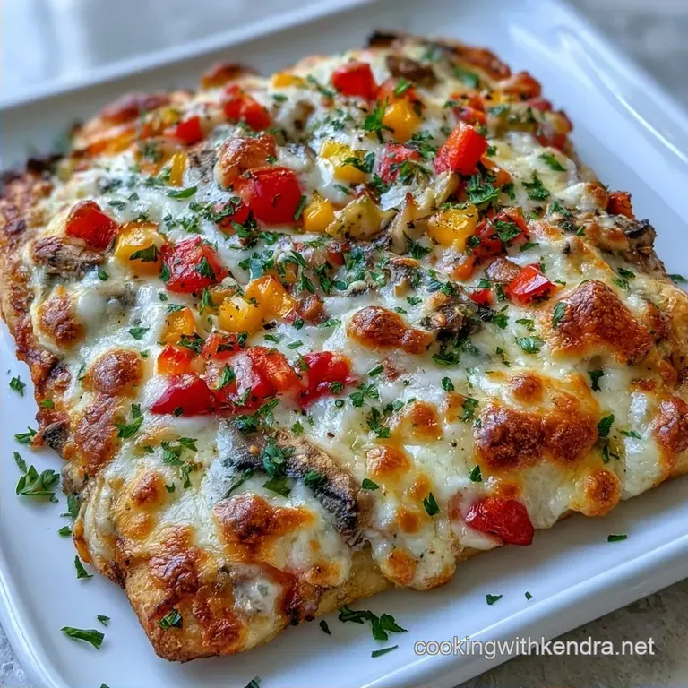 Low Calorie Flatbread Pizza with Bell Peppers