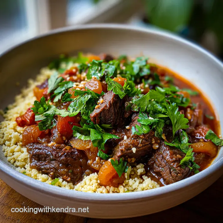 Managed Moroccan Marvel Slowcooked Lamb and Apricot Tagine presentation