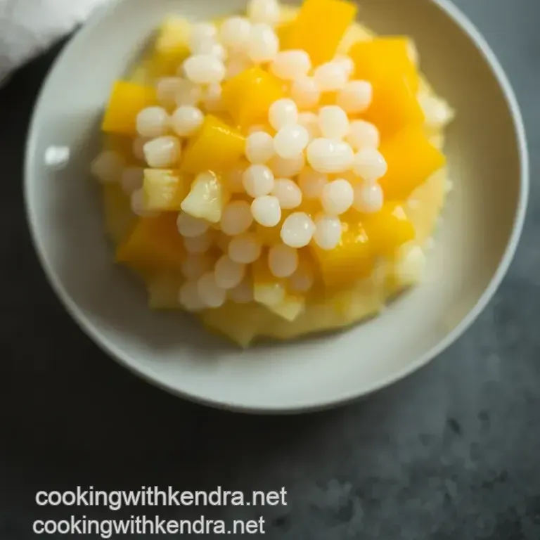 Mango & Coconut Sago Delight presentation