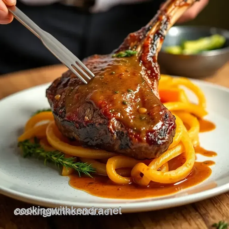 Grilled Tomahawk Steak with Garlic Butter presentation