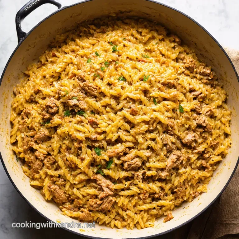 Mediterranean Ground Turkey Orzo Skillet presentation