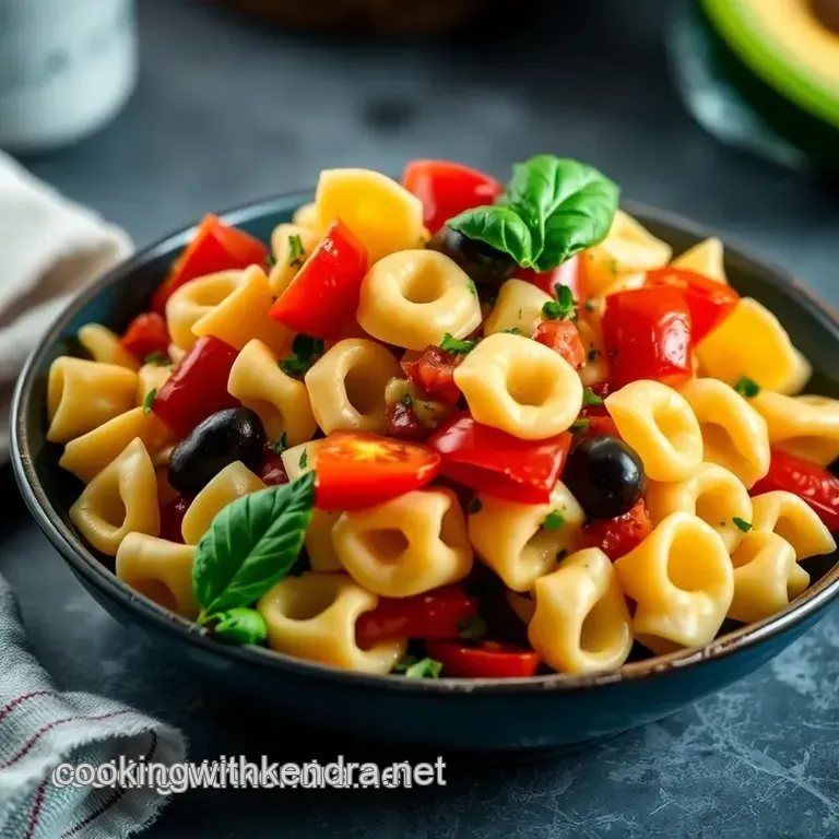 Mediterranean Tortellini Pasta Salad presentation