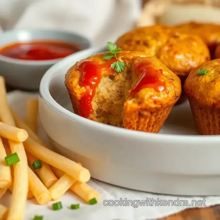 Microwave Chicken Muffins with Spicy Sauce presentation