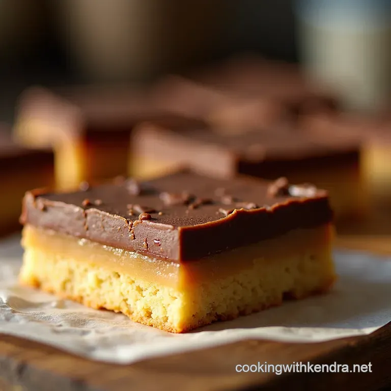 Millionaires Shortbread Caramel Chocolate Bars presentation