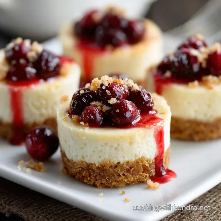 Mini Cranberry Cheesecakes: the Ultimate Ultra-Creamy Party Dessert Recipe presentation
