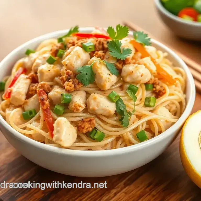 Mix Asian Chicken Salad with Crunchy Noodles
