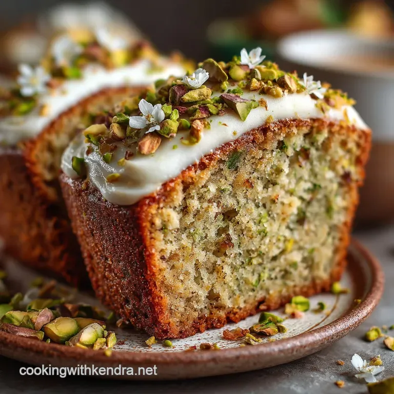 The Full Monty Brown Butter Pistachio Layer Cake with Rosewater Frosting presentation