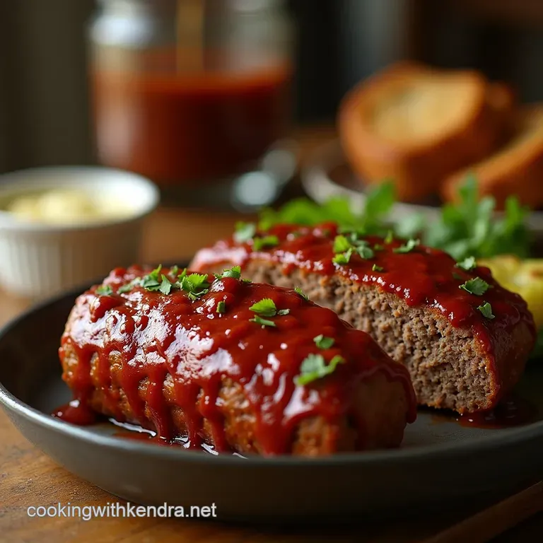 The Great British Bakeoff Winners Moist Meatloaf with Smoky Ketchup Glaze presentation