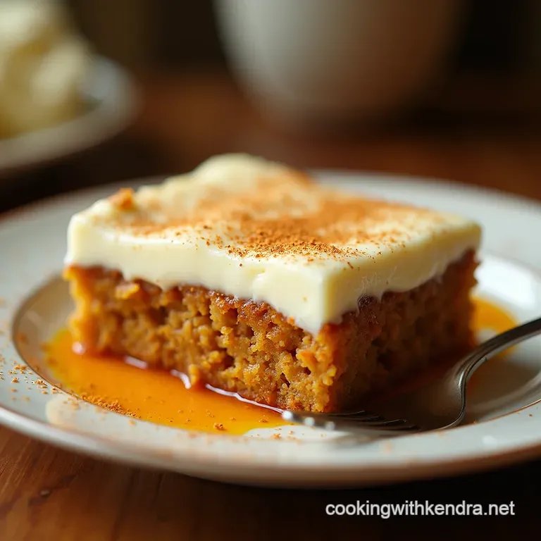 The Secretly Moist Pudding Poke Carrot Cake Spice Cream Cheese and Custard Bliss presentation