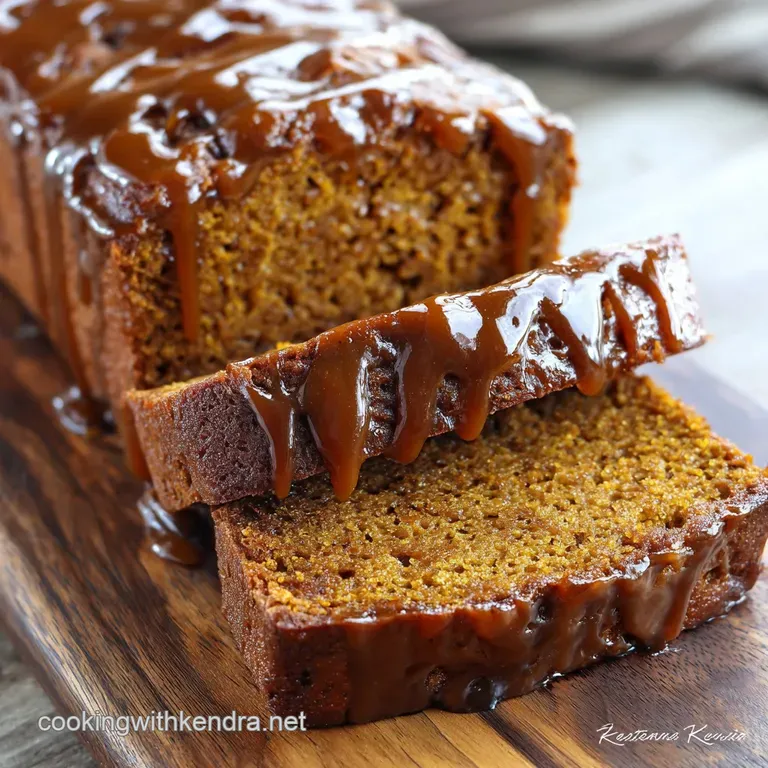 Autumns Finest Spiced Pumpkin Loaf with a Sticky Brown Sugar Glaze presentation
