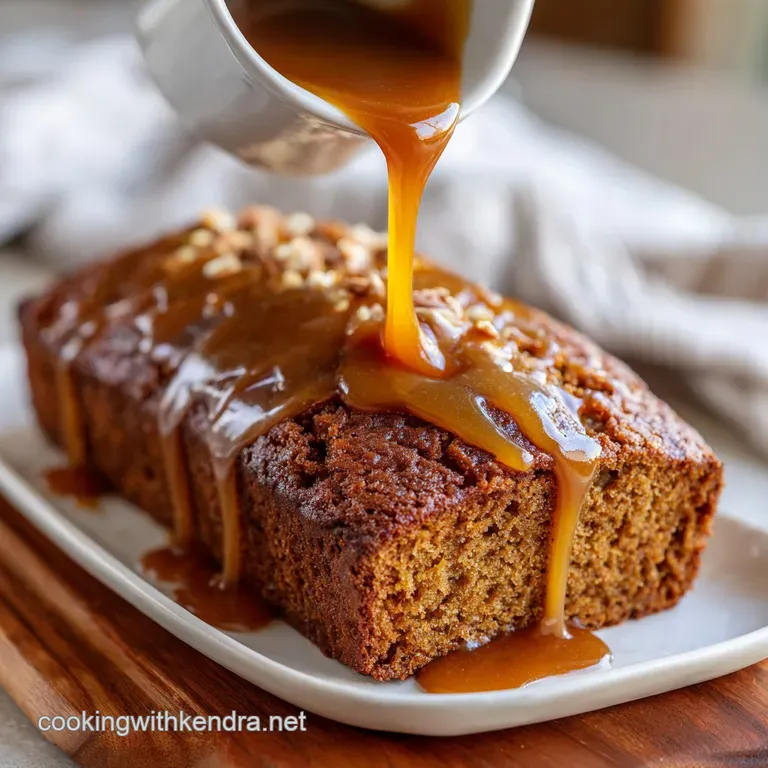 The Autumn Classic Extramoist Pumpkin Loaf with Treacle Brown Sugar Glaze presentation