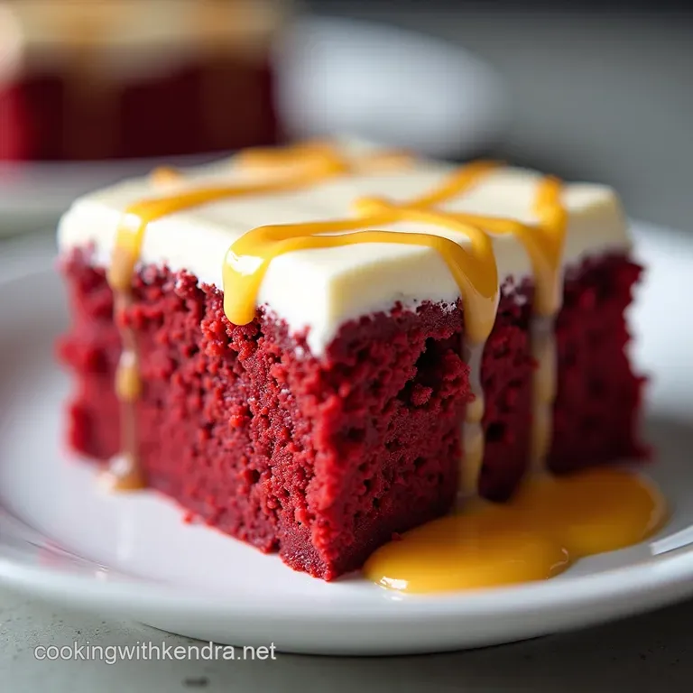 The Southern Charm Soak Ultimate Red Velvet Poke Cake with Cream Cheese Drizzle
