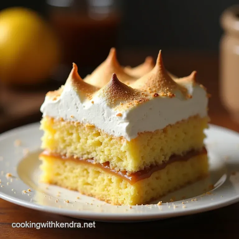 The Drenched Delight Authentic Moist Tres Leches Cake with Toasted Meringue Topping presentation