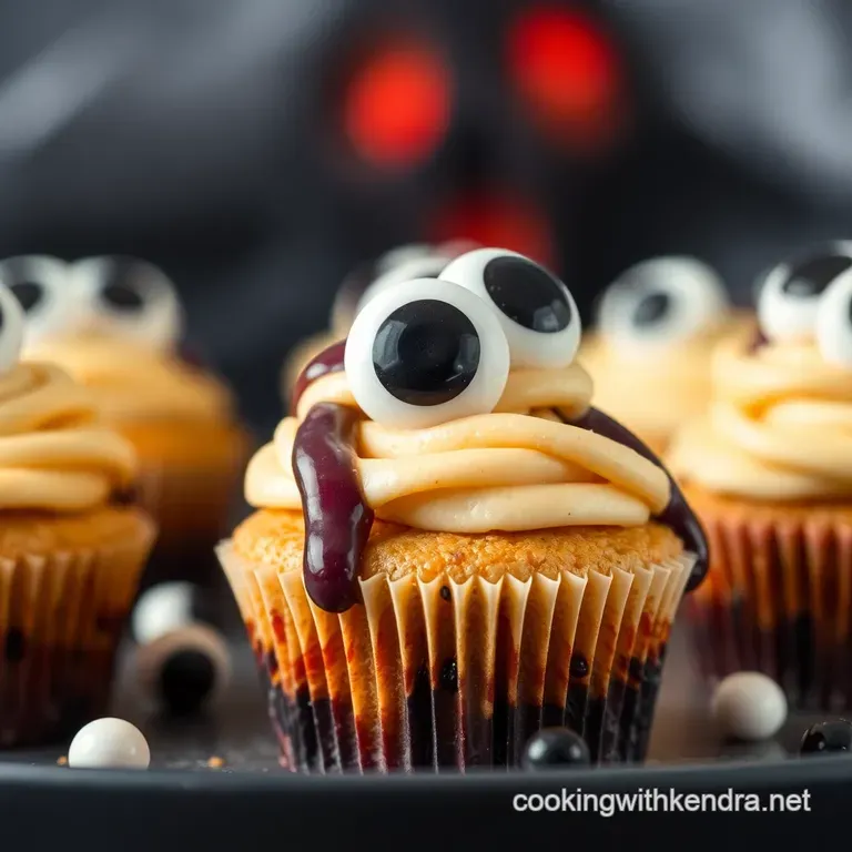 Monster Eye Cupcakes with Oozing Slime presentation