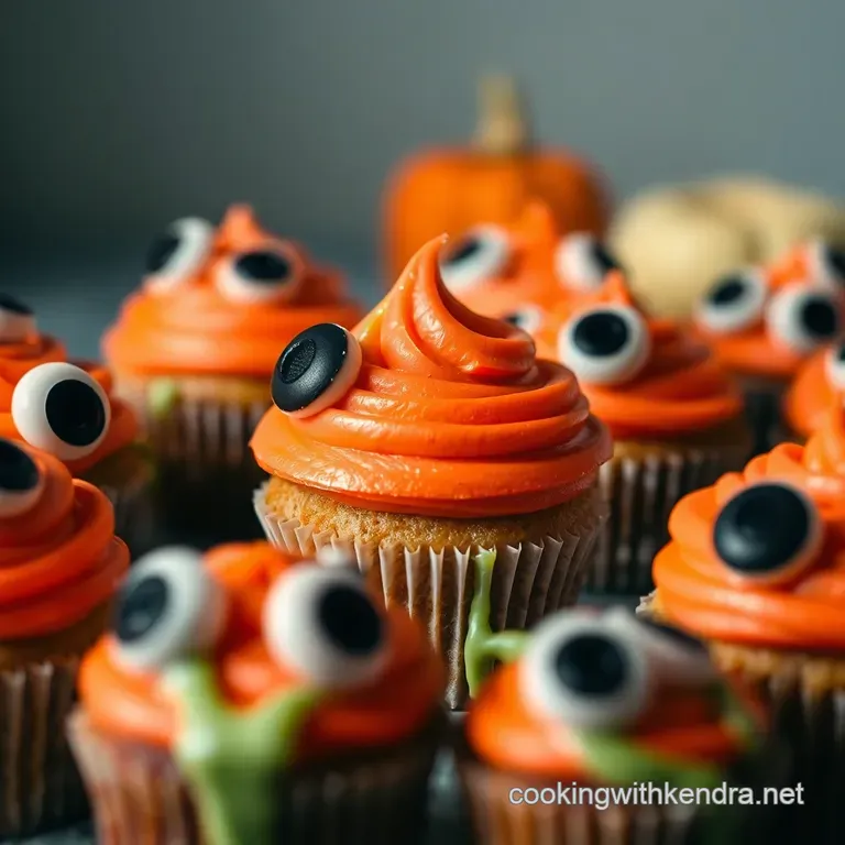 Spooky Fun Halloween Monster Eye Cupcakes with Slime