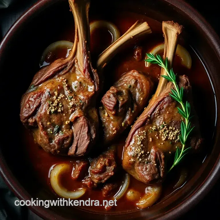 Moroccan Lamb Chops Cooked in a Tajine presentation