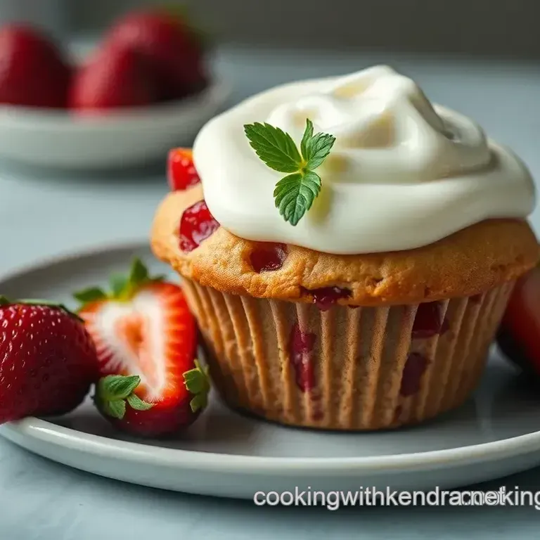 Delicious Muffin Recipe with Strawberries & Creamy Topping