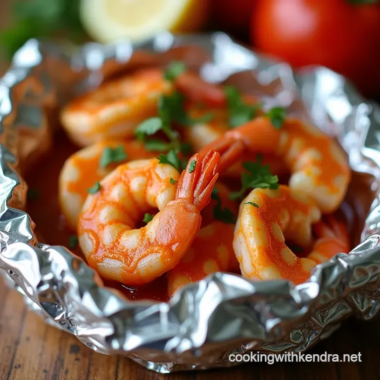 Old Bay Spiced Shrimp Boil Foil Packets presentation