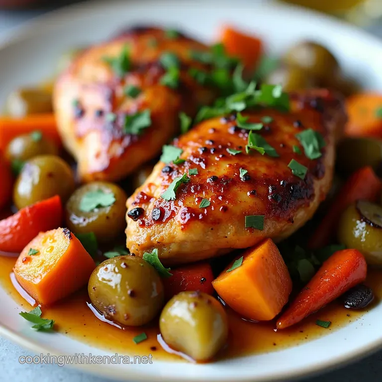 OnePan HoneyGarlic Sticky Chicken Thighs with Roasted Root Vegetables