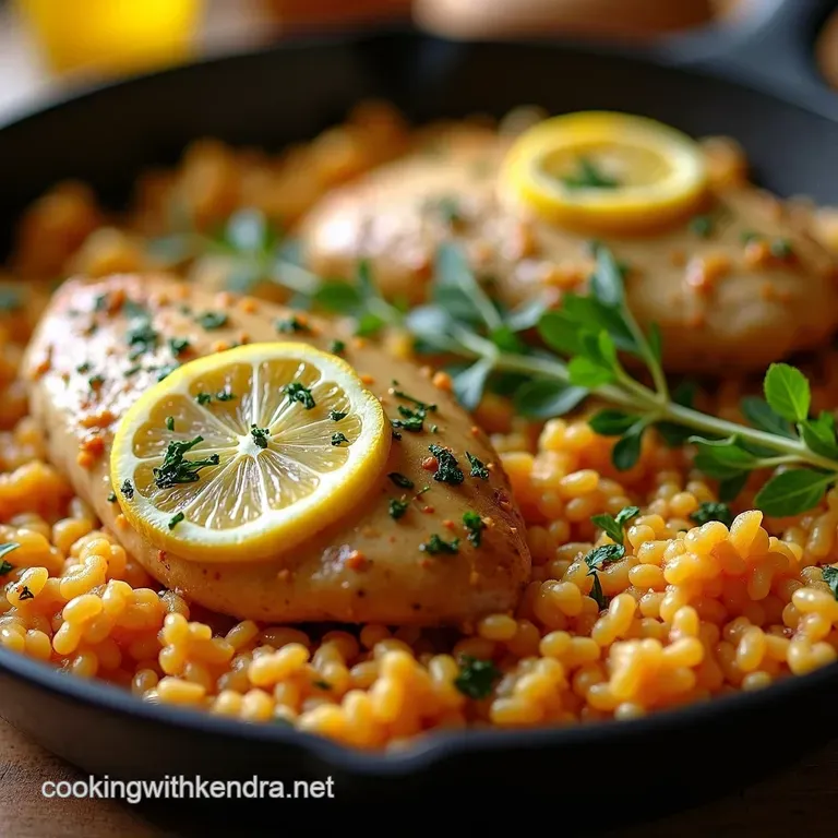 Onepan Lemon Herb Oven Baked Chicken and Rice presentation