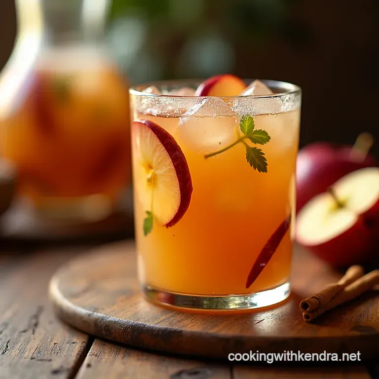 Orchards Embrace a Crisp Apple Sangria Cocktail presentation