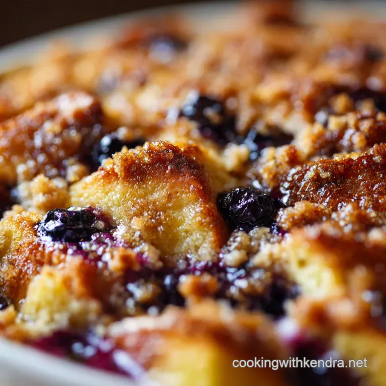 Overnight Blueberry French Toast Casserole with Brioche and Streusel