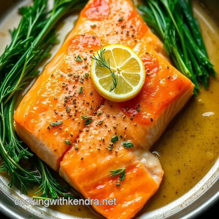 Pan-Seared Norwegian Salmon with Lemon-Dill Butter Sauce presentation