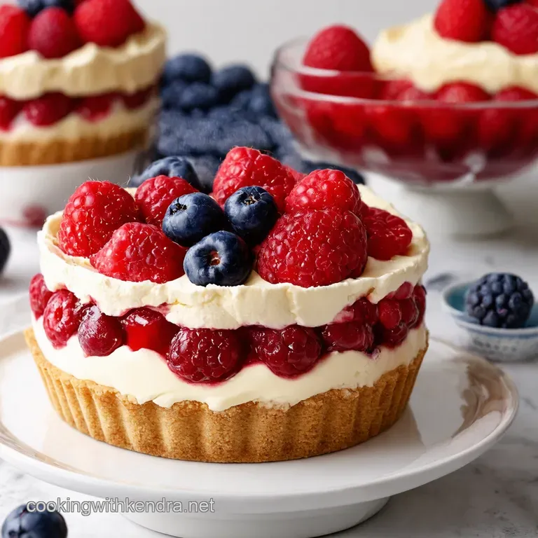 Patriotic Berry Trifle Tart presentation