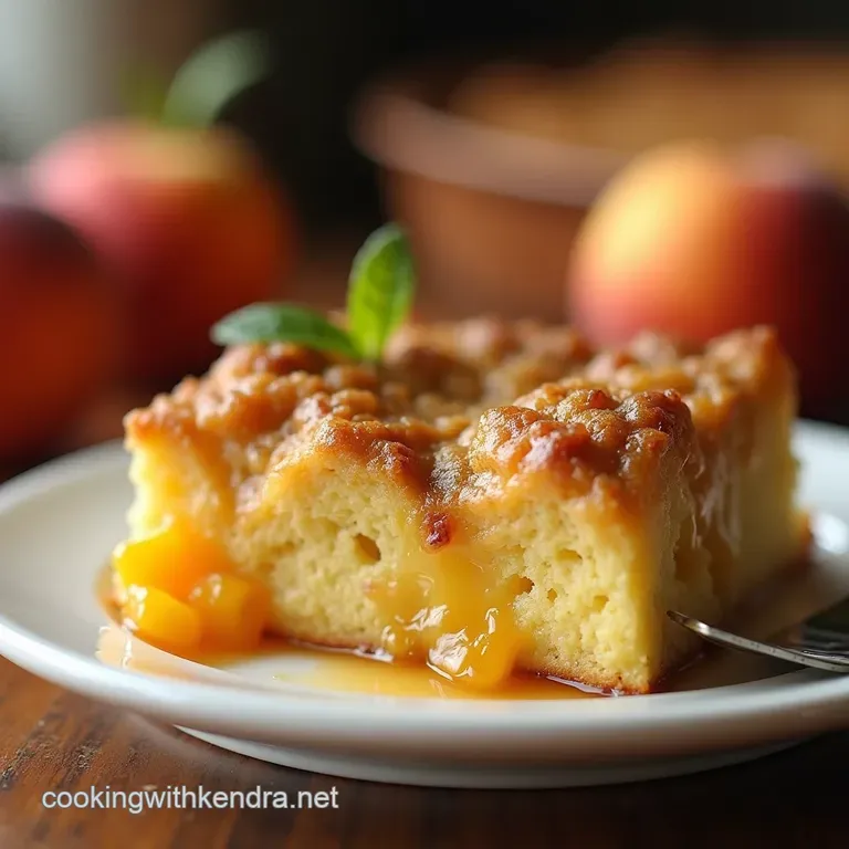 The Ultimate Summer Showstopper Peach Cobbler Cake presentation
