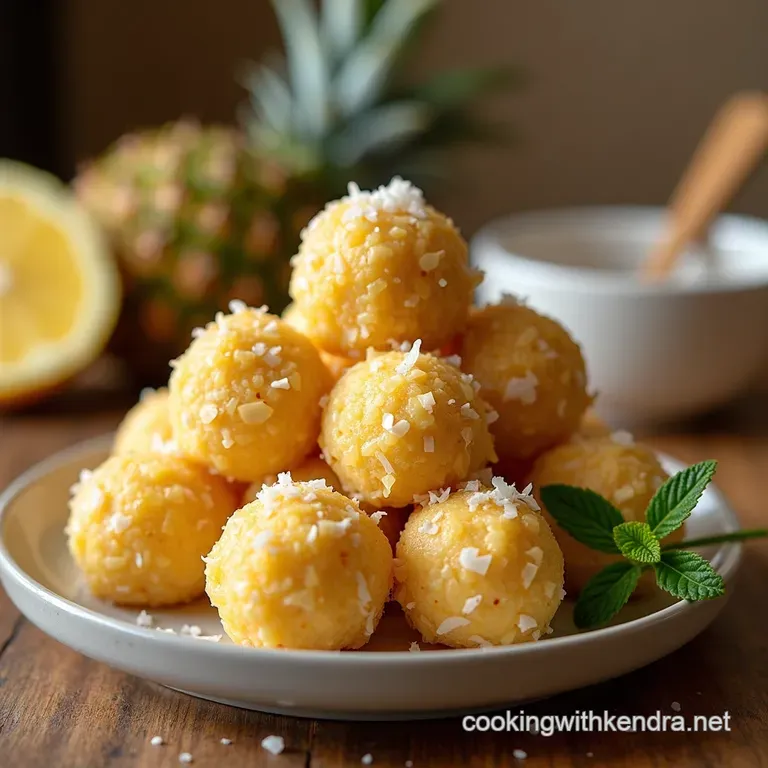 Pineapple Coconut Bliss Bites Nobake Tropical Treats presentation