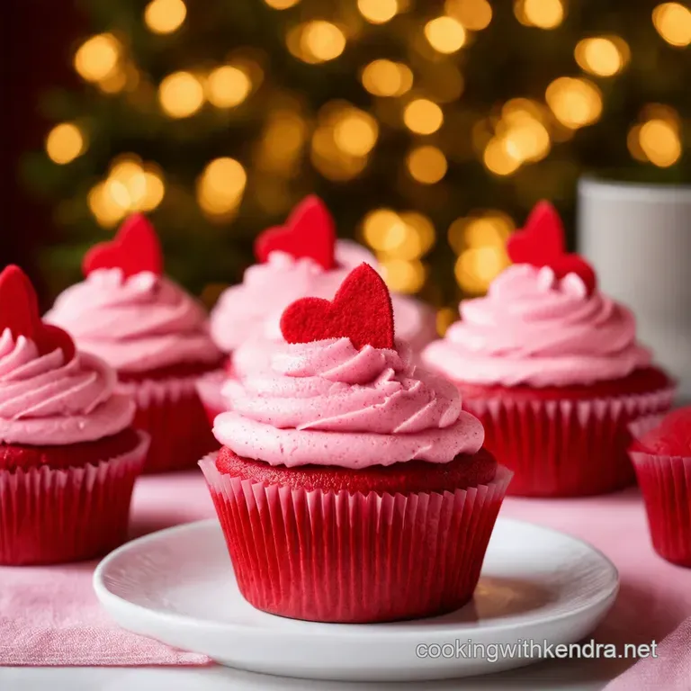 Pink Velvet Valentine Cupcakes presentation
