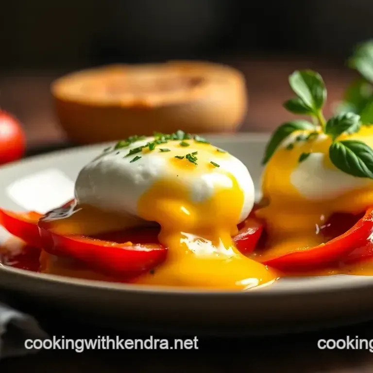 Sunny Spice Poached Eggs Benedict with Bell Peppers