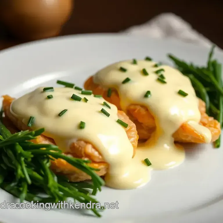 Poached Salmon Benedict with Creamy Chive Sauce
