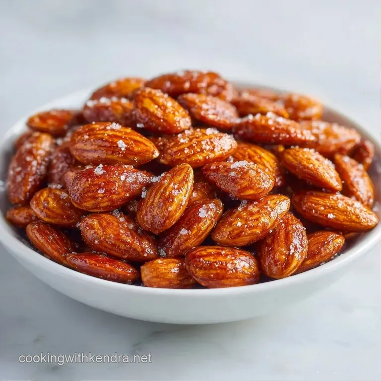 Minimalist white ceramic bowl filled with crunchy roasted almonds and shimmering sea salt on a light wood surface.