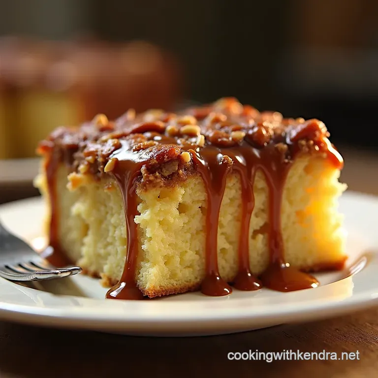 Southern Belles Buttersoaked Pecan Praline Drizzle Cake presentation