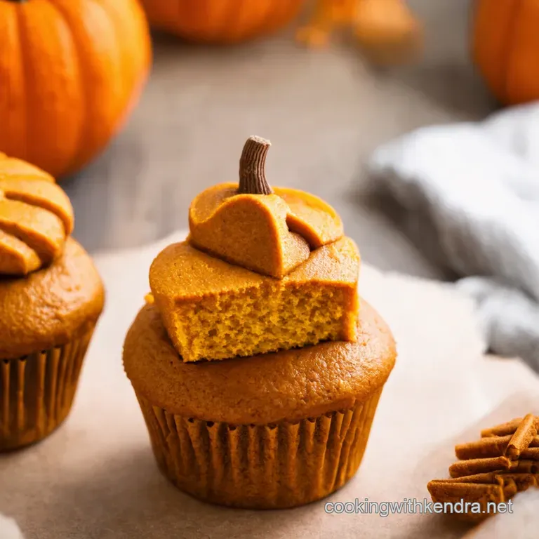 Pumpkin Spice Cupcakes with Spiced Pumpkin Heart presentation