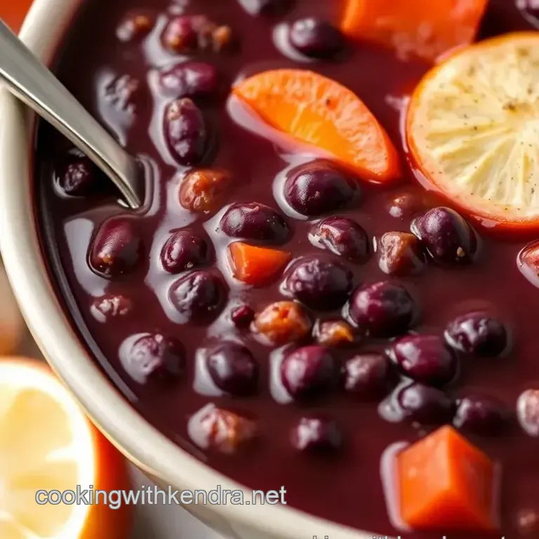 Purple Black Bean Soup presentation