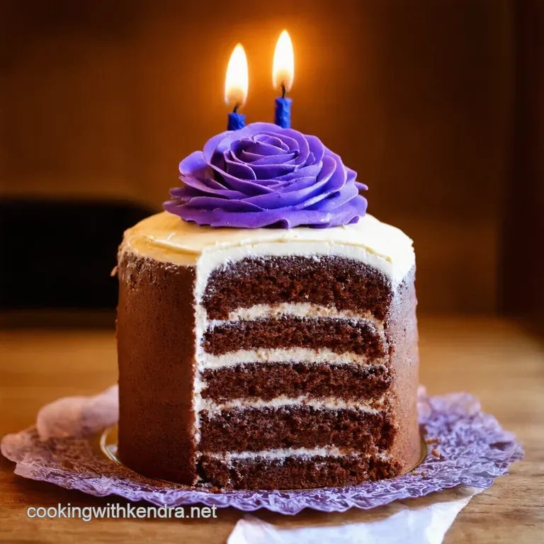 Purple Reign a Rosettecovered Birthday Cake presentation