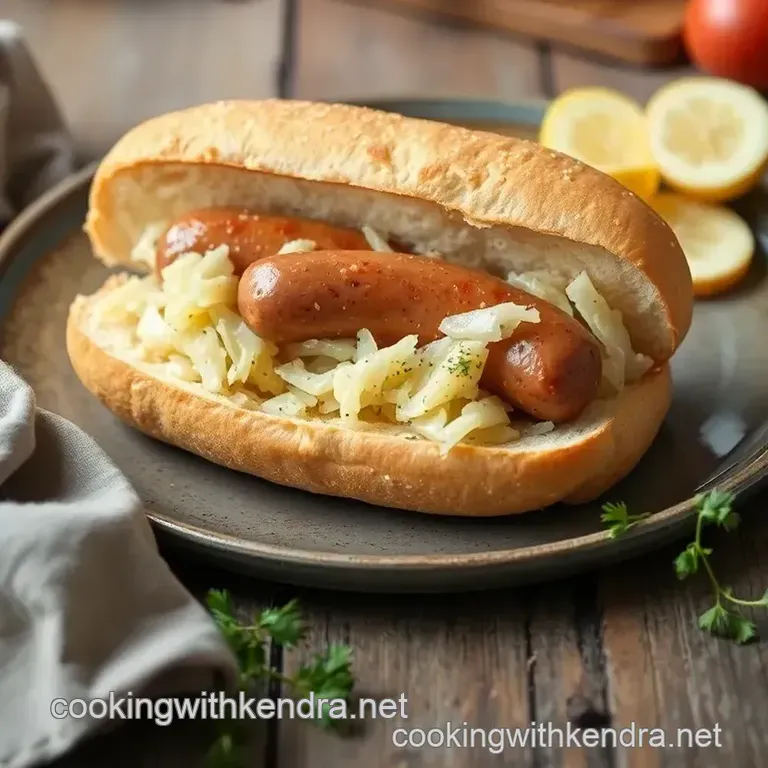 Quick Bratwurst Sandwiches with Sauerkraut presentation