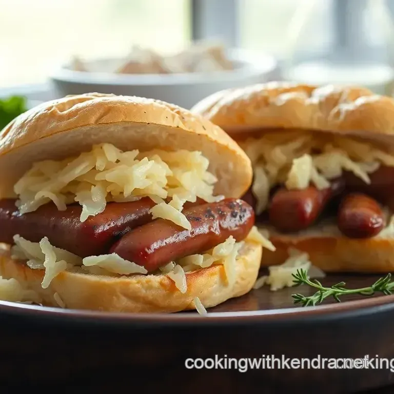Quick Bratwurst Sandwiches with Sauerkraut