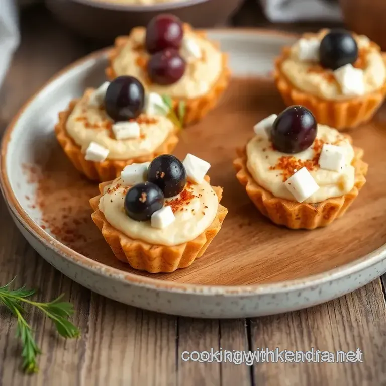 Quick Hummus Bites with Feta & Olives presentation
