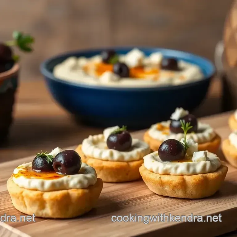 Quick Hummus Bites with Feta & Olives