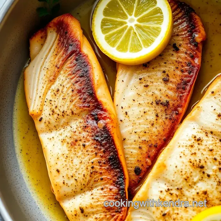 Pan-Seared Zander with Lemon Butter Sauce presentation